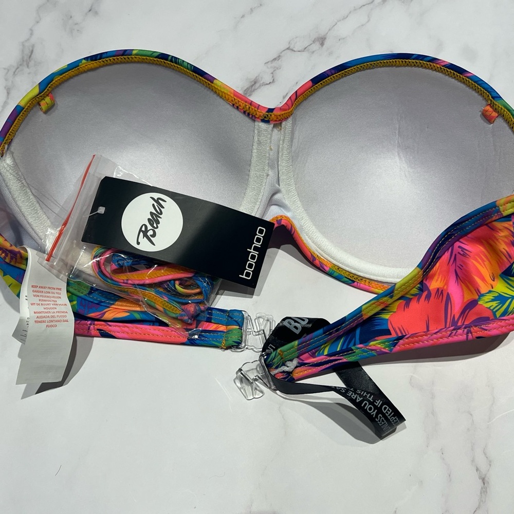 Boohoo Multicolor Tropical Bikini Top - Picture 3 of 6